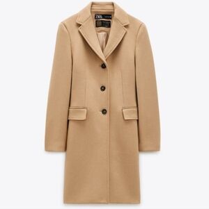 Zara Manteco Premium Wool Camel Coat XS – Like New